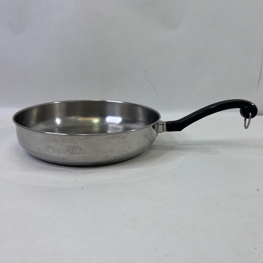 Farberware 10 Inch Skillet Stainless Steel Aluminum Clad Frying Pan Black Handle